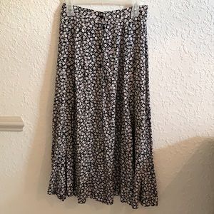 Black floral long skirt. Size 12